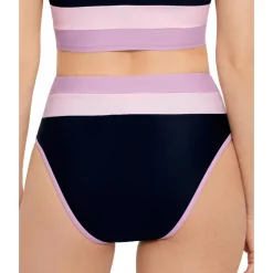Juniors High Waist Contrast Trim Swim Bottom Separates
