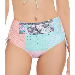 Juniors High Waist Printed Swim Bottom Separates