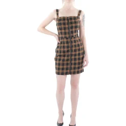 Juniors Jumper Plaid Sheath Dress