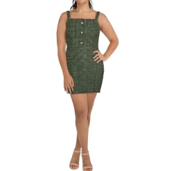 Juniors Knit Plaid Sheath Dress