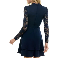 Juniors Lace Above Knee Fit & Flare Dress