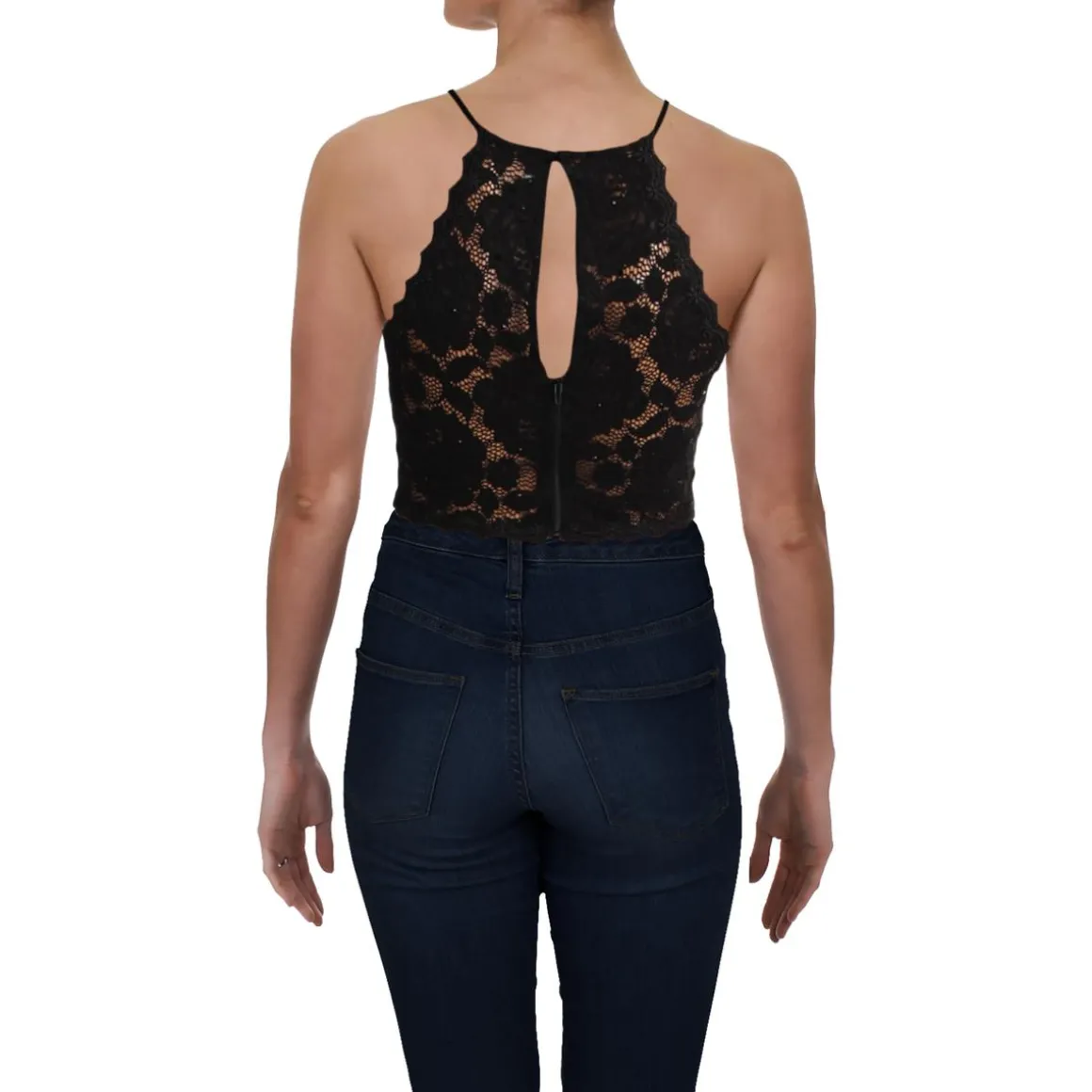 Juniors Lace Embellished Crop Top