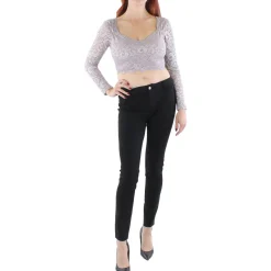 Juniors Lace Glitter Cropped