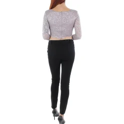 Juniors Lace Glitter Cropped