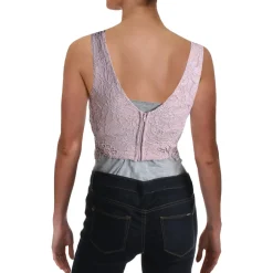 Juniors Lace Glitter Crop Top