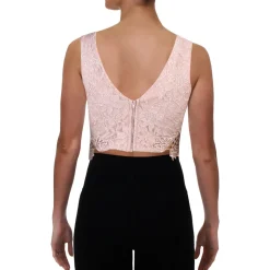 Juniors Lace Glitter Crop Top