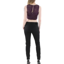 Juniors Lace Glitter Cropped