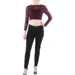 Juniors Lace Glitter Cropped