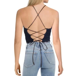 Juniors Lace Glitter Cropped