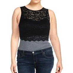 Juniors Lace Glitter Crop Top