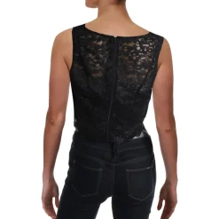 Juniors Lace Glitter Crop Top