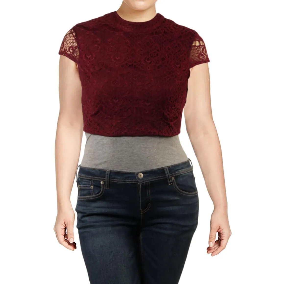 Juniors Lace Night Out Crop Top