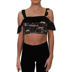 Juniors Lace Off-The-Shoulder Crop Top