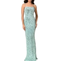 Juniors Lace Sequined Evening Dress