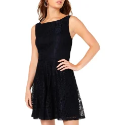 Juniors Lace Tie Back Mini Dress