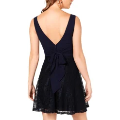 Juniors Lace Tie Back Mini Dress