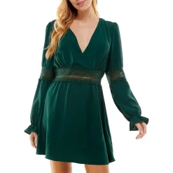 Juniors Lace Trim Mini Dress