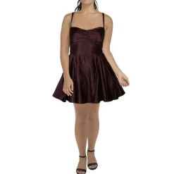 Juniors Lace-Up Satin Mini Dress