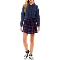 Juniors Layered Look Hoodie Mini Dress