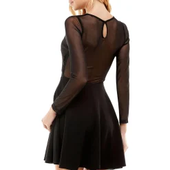 Juniors Mesh Illusion Mini Dress