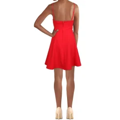 Juniors Mesh Inset Mini Fit & Flare Dress