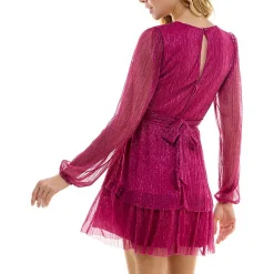 Juniors Metallic Above Knee Cocktail And Party Dress