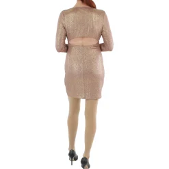Juniors Metallic Mini Bodycon Dress