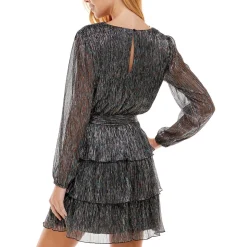 Juniors Metallic Mini Fit & Flare Dress