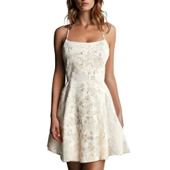 Juniors Metallic Mini Fit & Flare Dress