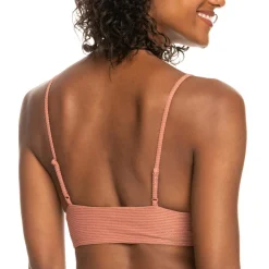 Juniors Metallic Ribbed Bikini Swim top