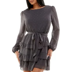 Juniors Metallic Short Mini Dress