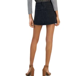 Juniors Mini Split Hem Denim Skirt