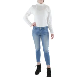 Juniors Mock Turtleneck Cropped Pullover Top