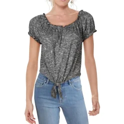 Juniors Off-The-Shoulder Heathered Top