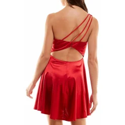 Juniors One Shoulder Mini Fit & Flare Dress