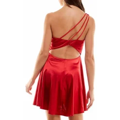 Juniors One Shoulder Mini Fit & Flare Dress