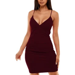 Juniors Padded Bust Crepe Bodycon Dress