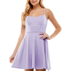 Juniors Padded Bust Crepe Fit & Flare Dress