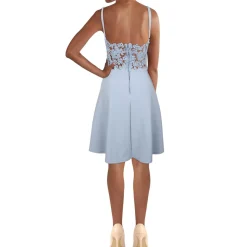 Juniors Padded Bust Crepe Fit & Flare Dress