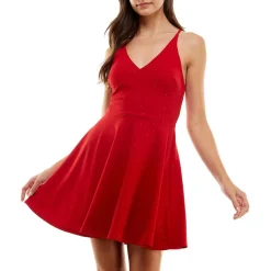 Juniors Padded Bust Mini Fit & Flare Dress