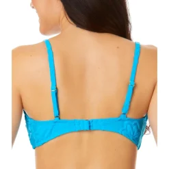 Juniors Pink Sizzle Terry Cloth Floral Bikini Swim top