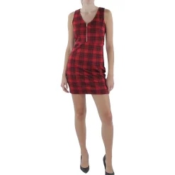 Juniors Plaid Short Mini Dress