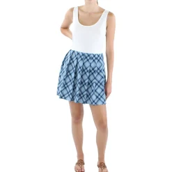 Juniors Plaid Sleeveless Fit & Flare Dress