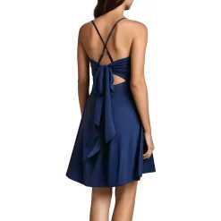 Juniors Pleated Nylon Fit & Flare Dress