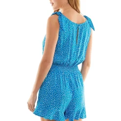 Juniors Polka Dot Rayon Romper