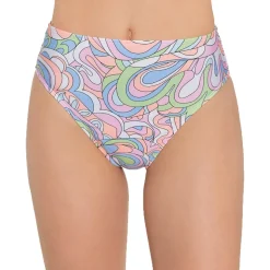 Juniors Printed High Waist Swim Bottom Separates