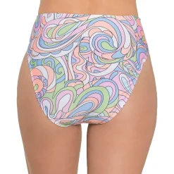 Juniors Printed High Waist Swim Bottom Separates