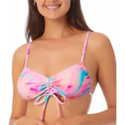 Juniors Printed Tie Back Bikini Swim Top