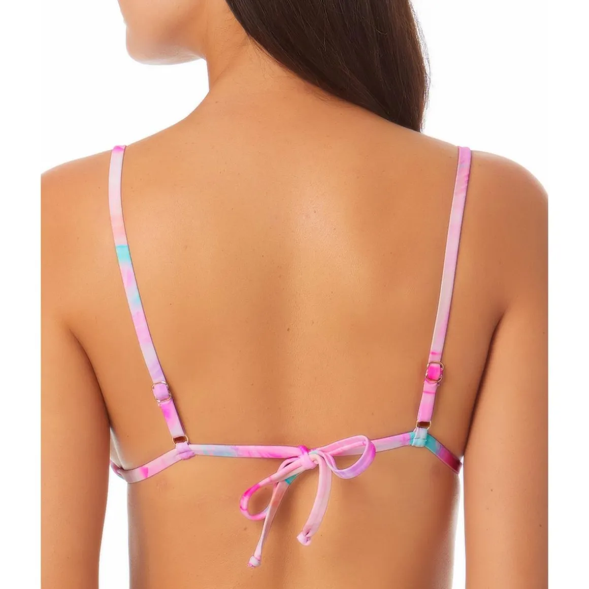 Juniors Printed Tie Back Bikini Swim Top