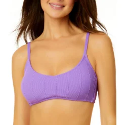 Juniors Ribbed Boning Bikini Swim top